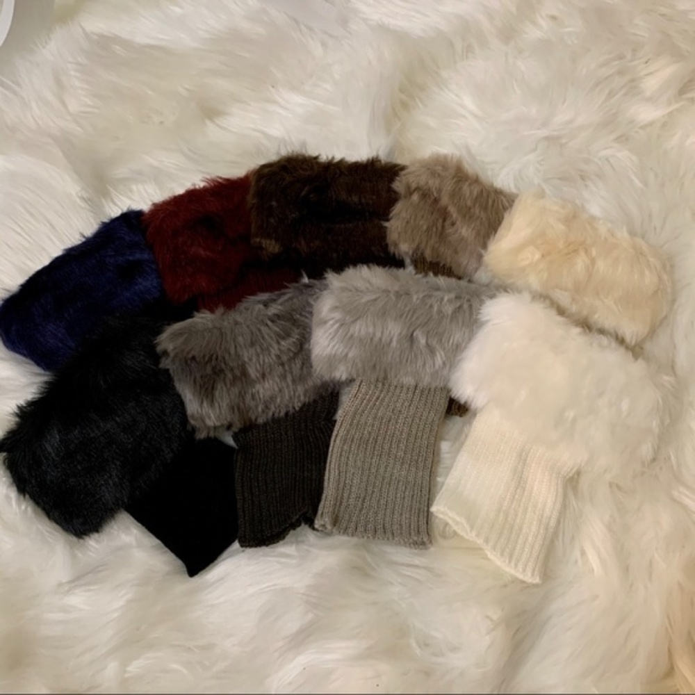 Winter Fur Cuff Knit Boot Toppers - Picture 4 of 5